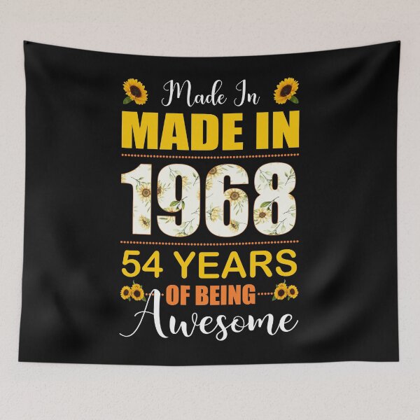 Item preview, Made In 1968 With 54 Years Of Being Awesome Flower designed and sold by leshiarivers.