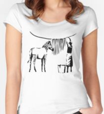 Banksy Zebra Women's Fitted Scoop T-Shirt