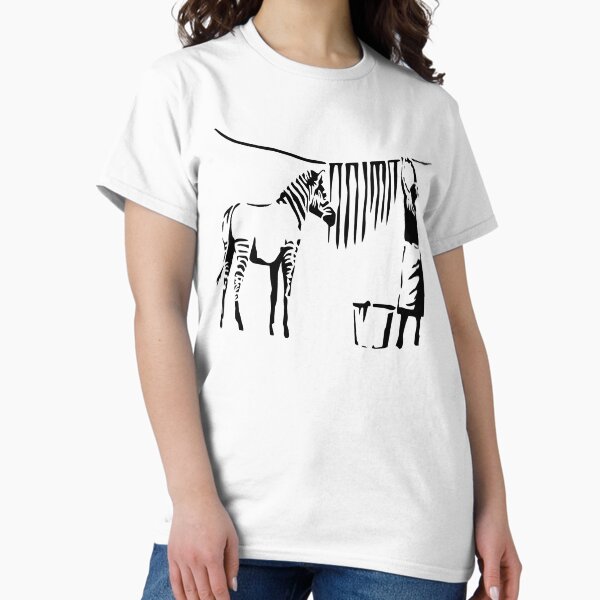 Vista previa del artículo con la obra «Banksy Zebra», diseñado y vendido por belugastore.