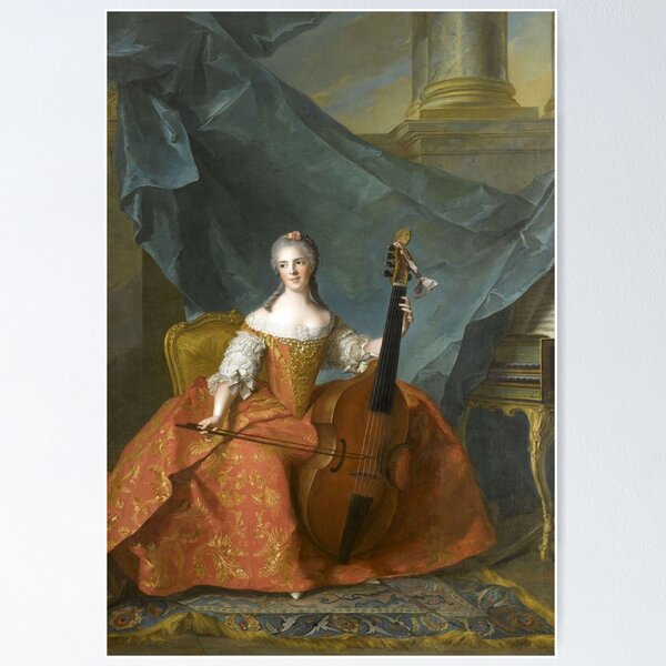 Item preview, Madame Henriette playing the Viola da Gamba (1754) - Jean Marc Nattier designed and sold by SALON DES ARTS.