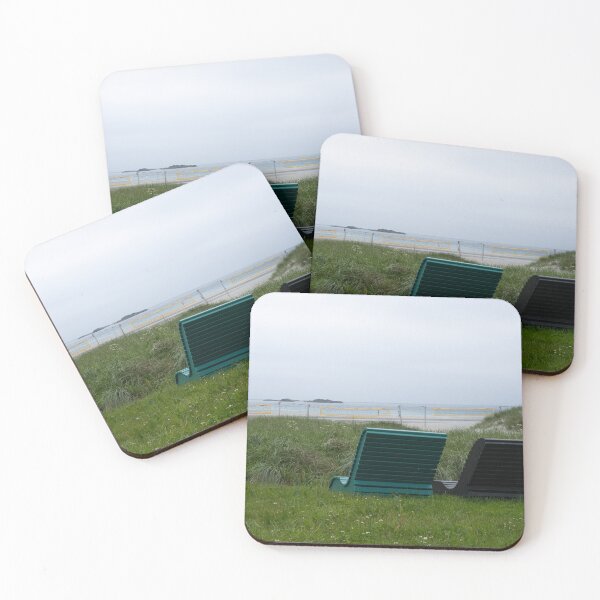 Item preview, Wonderful landscapes in Norway. Colorful chairs on the beach.  Cloudy day.  designed and sold by Maurizio Fabbroni.