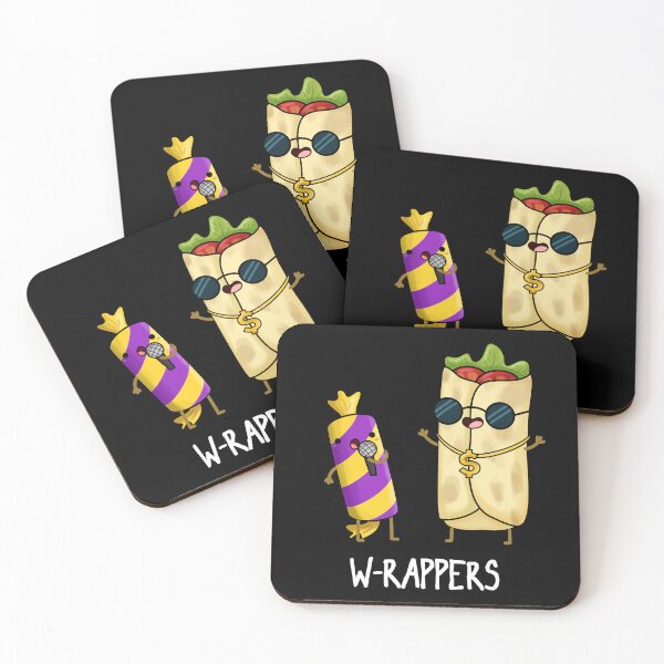 Item preview, W-rappers Funny Food Puns (Dark BG) designed and sold by punnybone.