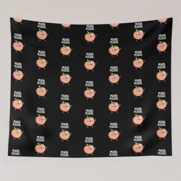 Item preview, Peach Please Funny Fruit Puns (Dark BG) designed and sold by punnybone.