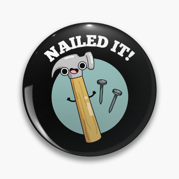 Item preview, Nailed It Funny Hammer Nail Puns (Dark BG) designed and sold by punnybone.