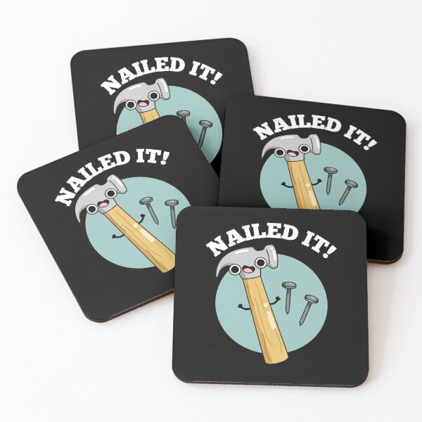 Item preview, Nailed It Funny Hammer Nail Puns (Dark BG) designed and sold by punnybone.