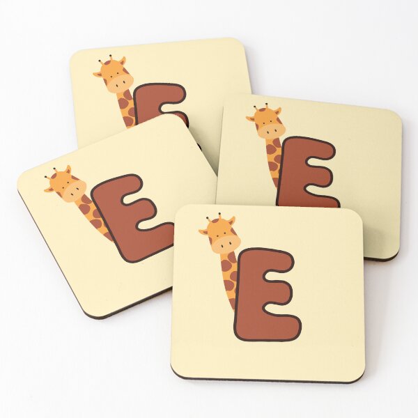 Item preview, Giraffe Monogram Letter E designed and sold by Lyssarien.