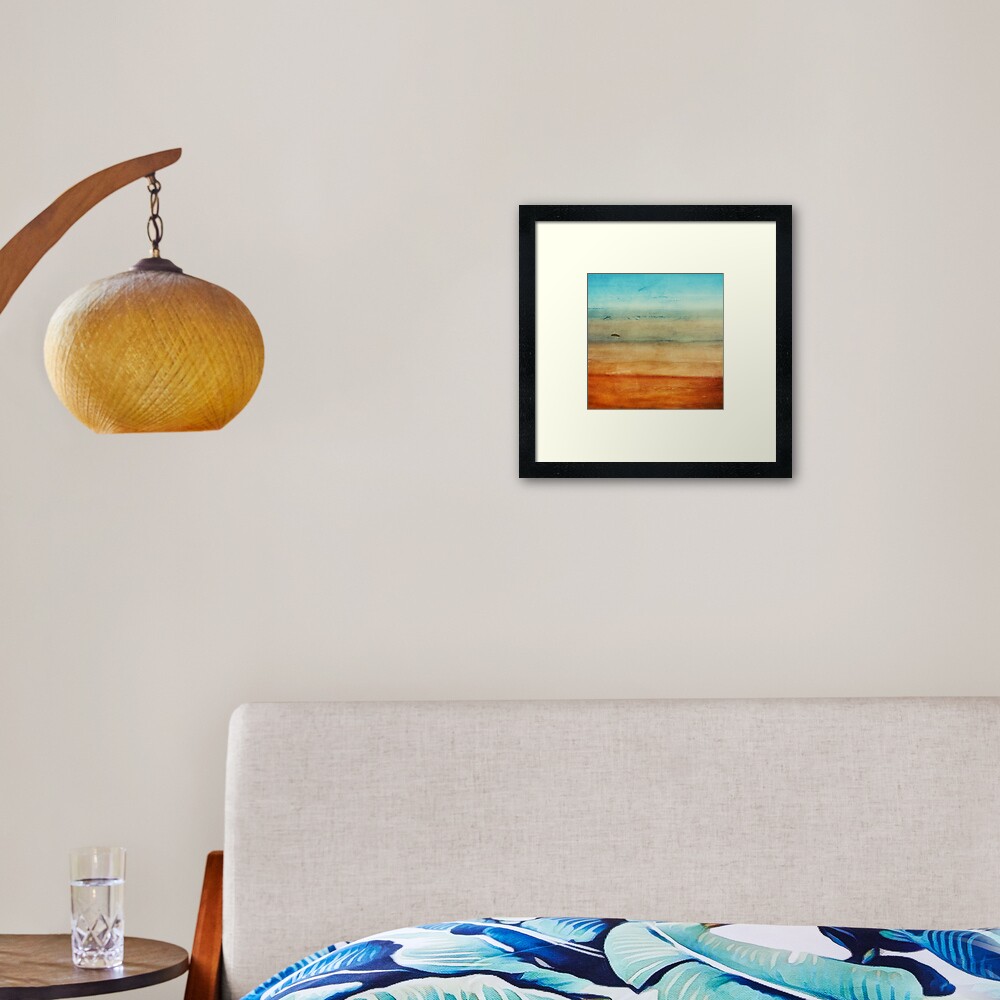 Abstract Seascape No 4: sandy beach Framed Art Print
