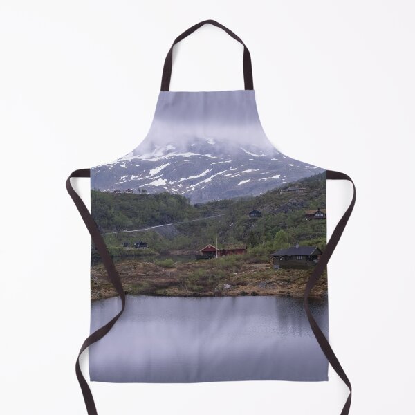 Item preview, Wonderful landscapes in Norway. Vestland. Beautiful scenery of houses with grass roof. Norwegian traditional architecture Mountains, trees and snow in background. Cloudy day designed and sold by Maurizio Fabbroni.