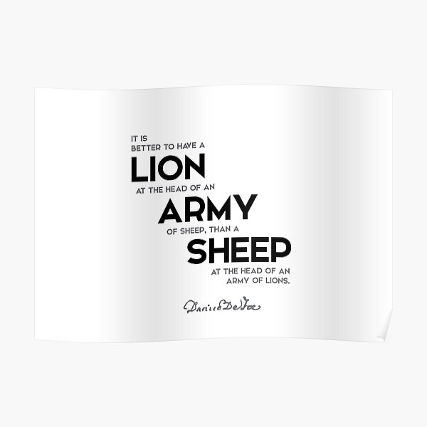 lion army sheep - daniel defoe Poster