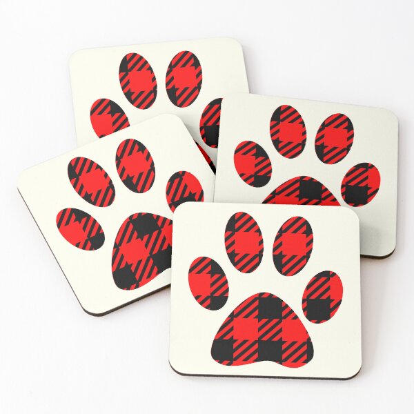 Item preview, Buffalo Plaid Paw Print designed and sold by franktact.
