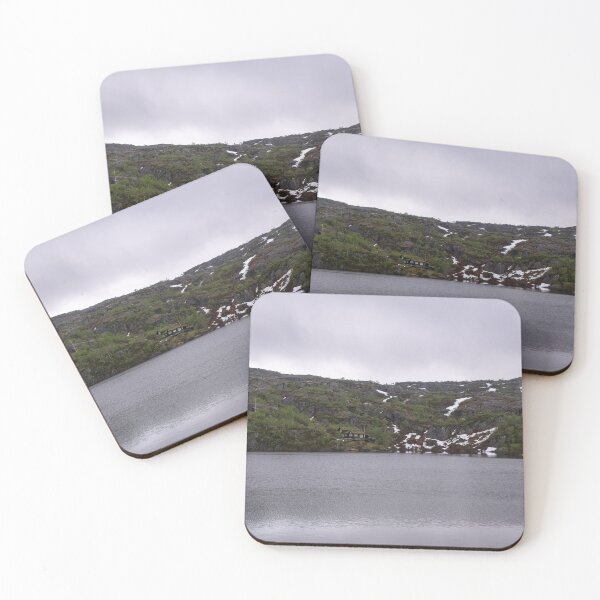 Item preview, Wonderful landscapes in Norway. Vestland. Beautiful scenery of houses with grass roof. Norwegian traditional architecture Mountains, trees and snow in background. Cloudy day designed and sold by Maurizio Fabbroni.