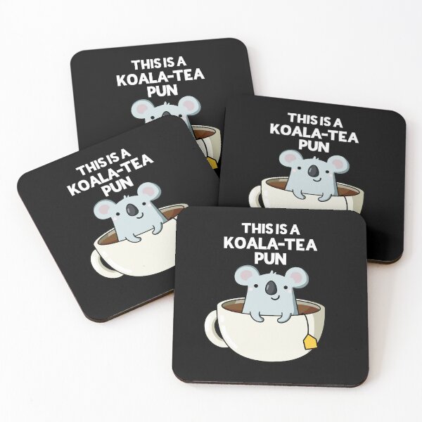 Item preview, This Is A Koala-tea Pun Funny Koala Puns (Dark BG) designed and sold by punnybone.