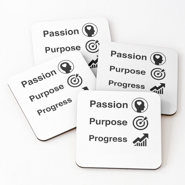 Item preview, Passion purpose progress motivational and inspirational quote design designed and sold by Creation Lab.