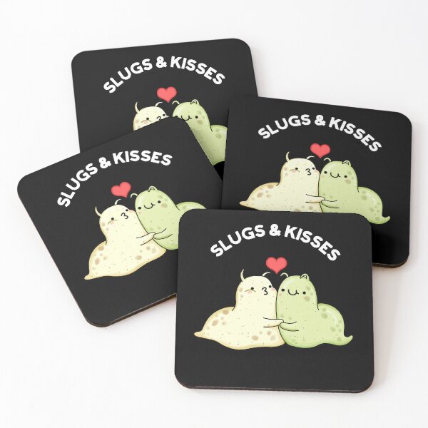Item preview, Slugs And Kisses Funny Slug Puns (Dark BG) designed and sold by punnybone.