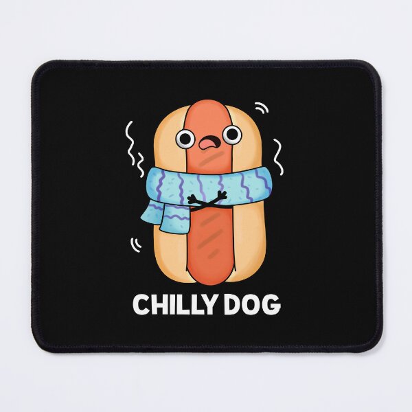 Item preview, Chilly Dog Funny Chili Hot Dog Puns (Dark BG) designed and sold by punnybone.