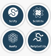 PyData - set of 4 stickers: NumPy, SciPy, SciKits, Matplotlib Sticker