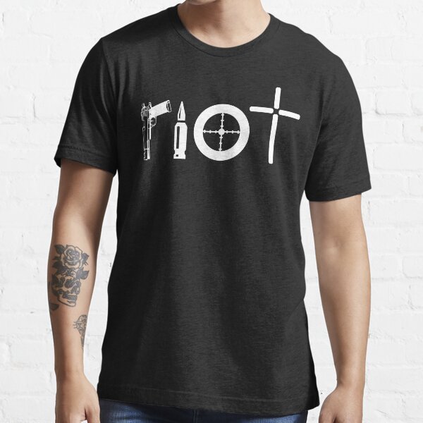 RIOT weapons - white print Essential T-Shirt