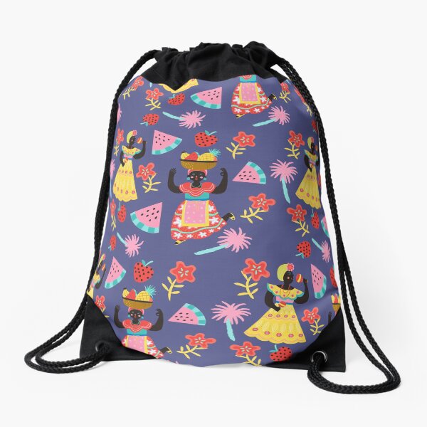 Cuban Dancing Girls Pattern Drawstring Bag
