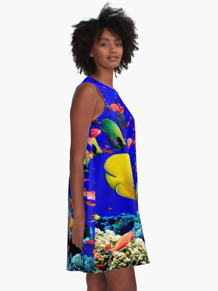 Coral reef deals print dress