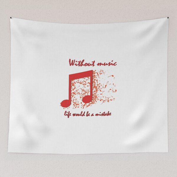Item preview, The Beautiful quotation about music with red music sign designed and sold by KARTICK DUTTA.