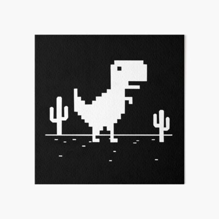 Night Offline T-Rex Game - Google Dino Run Art Board Print for Sale by  Livity