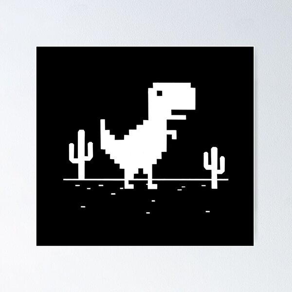 Night Offline T-Rex Game - Google Dino Run Poster for Sale by