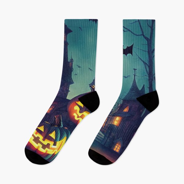 Item preview, Spooky halloween pumpkin castle scene designed and sold by PeanutArtCorner.