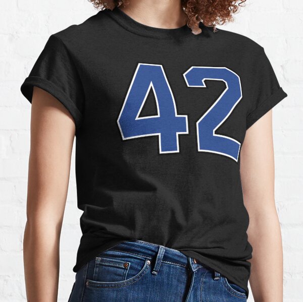 Number #42 Baseball Jersey Navy Blue Vintage Lucky Shirt