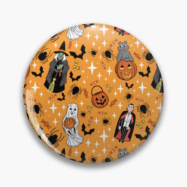 Item preview, Vintage Orange Halloween Blow Mold Dracula, Witch, Ghost & Cat designed and sold by emilyretro.