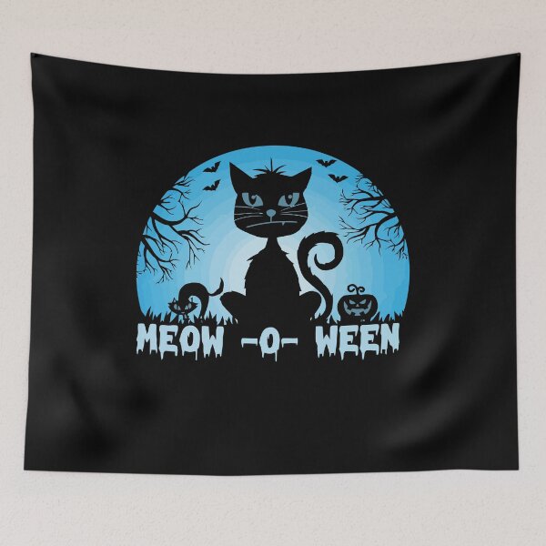 Artikelvorschau, Pumpkin Moon Cat Meow -o- ween halloween shirt entworfen und verkauft von artzaka.