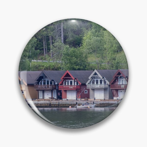 Item preview, Wonderful landscapes in Norway. Vestland. Beautiful scenery of coloured houses facing the spectacular Sognefjord. Rainy day designed and sold by Maurizio Fabbroni.