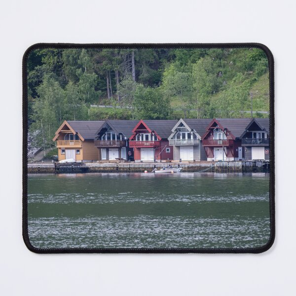 Item preview, Wonderful landscapes in Norway. Vestland. Beautiful scenery of coloured houses facing the spectacular Sognefjord. Rainy day designed and sold by Maurizio Fabbroni.