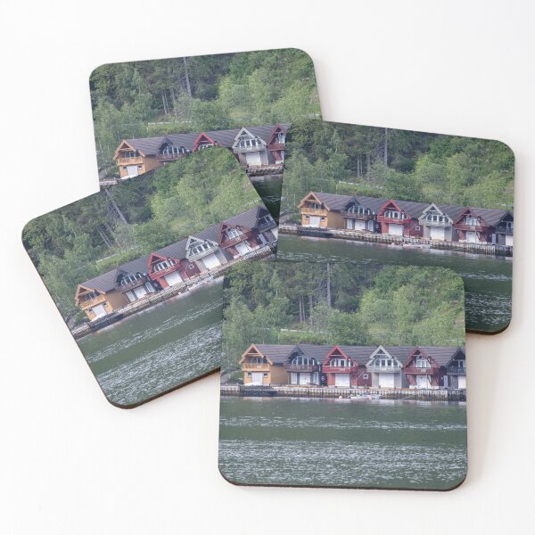 Item preview, Wonderful landscapes in Norway. Vestland. Beautiful scenery of coloured houses facing the spectacular Sognefjord. Rainy day designed and sold by Maurizio Fabbroni.