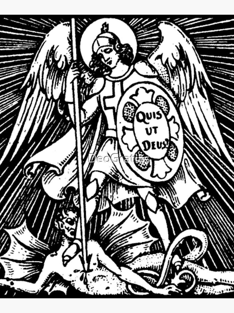 "St. Michael the Archangel Quis ut Deus" Mounted Print for Sale by