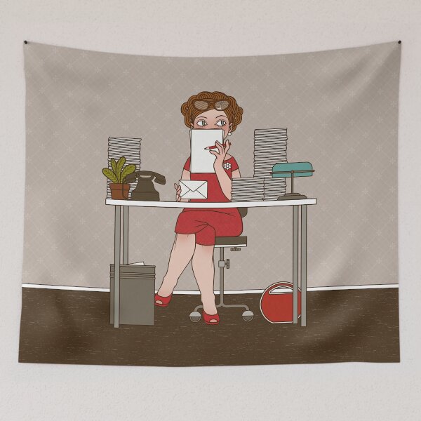 Item preview, Please dictate! – Secretary with correspondence in the office designed and sold by Iris Luckhaus.