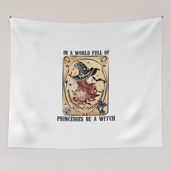 Item preview,  Vintage  and Cool Halloween witch Quote "in a world full of princesses Be a Witch"   STICKER gift for boyfriend gift for girlfriend gift for best friend gift halloween freaks  designed and sold by GhostAmine.
