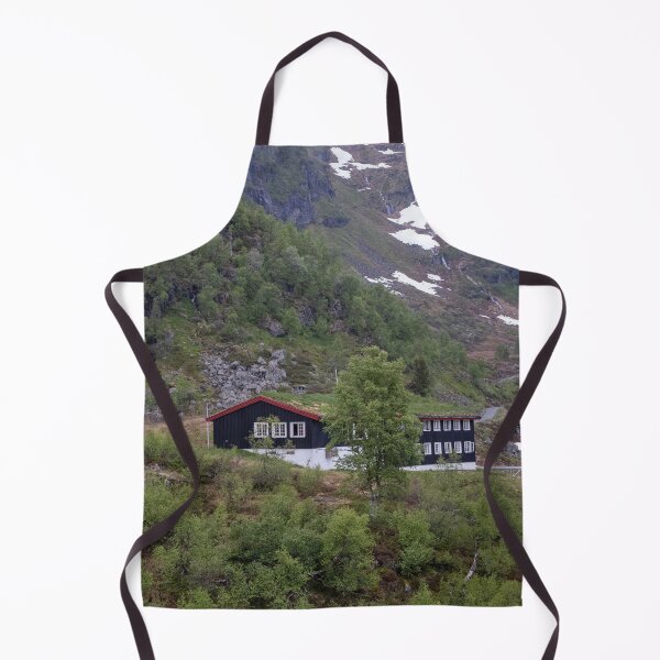 Item preview, Wonderful landscapes in Norway. Vestland. Beautiful scenery of houses with grass roof. Norwegian traditional architecture Mountains, trees and snow in background. Cloudy day (vertical) designed and sold by Maurizio Fabbroni.