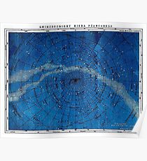 ASTRONOMY NORTHERN CONSTELLATIONS; Vintage Map Print Poster
