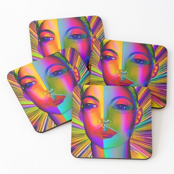 Item preview, Recall Rave Art 2: Astral Cosmic AI Illustration - Female Colourful Face designed and sold by Recall-Design.