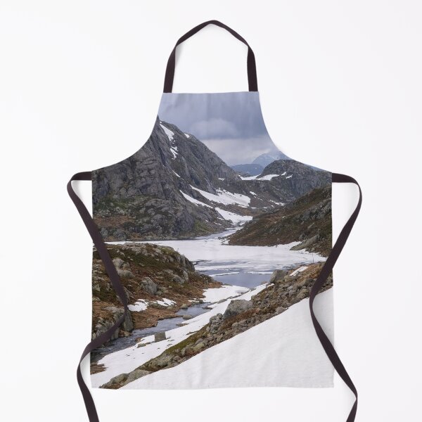 Item preview, Wonderful landscapes in Norway. Vestland. Beautiful scenery on the Ryfylke scenic route. Mountains, rocks and snow in background. Cloudy day (vertical) designed and sold by Maurizio Fabbroni.