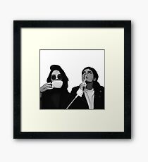 Kylie & Kendall Drinking Coffee Framed Print