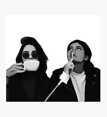 Kylie & Kendall trinkender Kaffee Fotodruck
