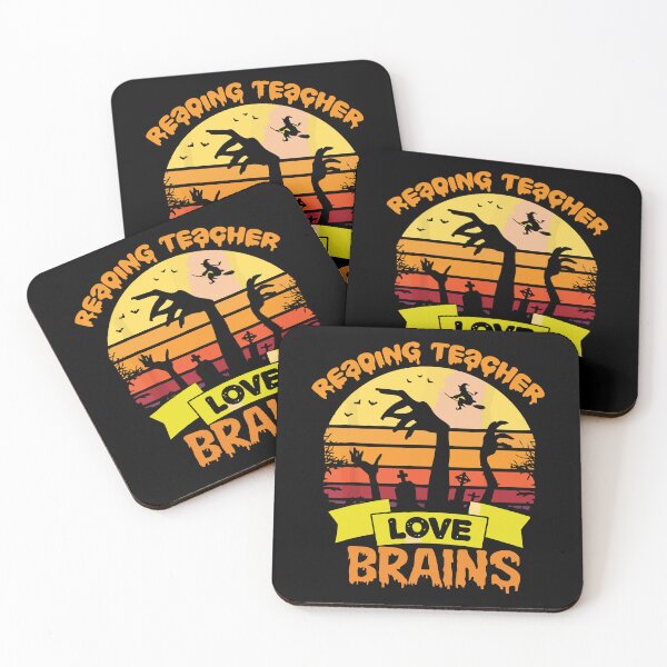 Item preview, reading teacher love brains halloween shirt for school designed and sold by artzaka.