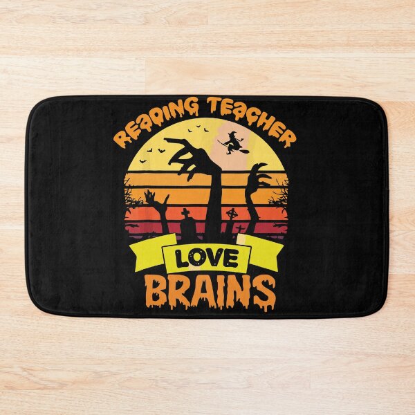 Item preview, reading teacher love brains halloween shirt for school designed and sold by artzaka.