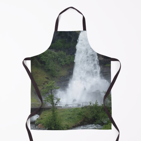 Item preview, Wonderful landscapes in Norway. Vestland. Beautiful scenery of Steinsdalsfossen waterfall from the Fosselva river. Mountains, trees in background. Rainy day (vertical) designed and sold by Maurizio Fabbroni.
