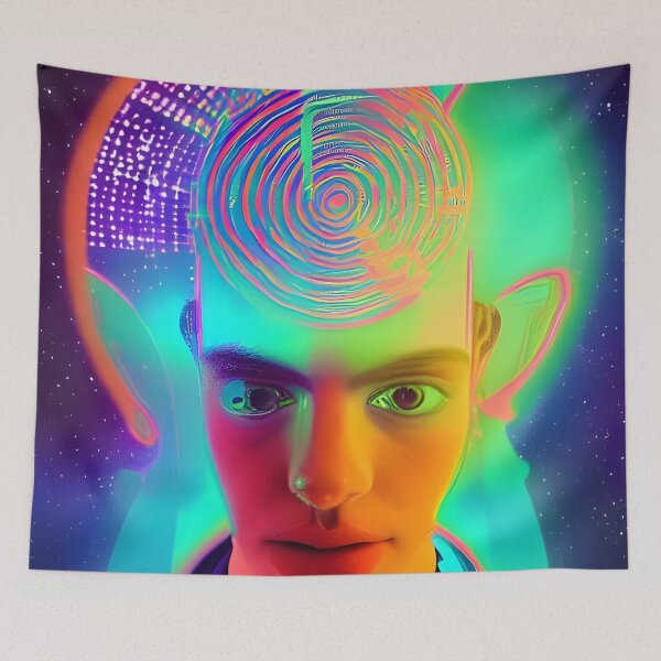 Item preview, Recall Rave Art 3: Astral Cosmic AI Illustration - Head Vibrations designed and sold by Recall-Design.