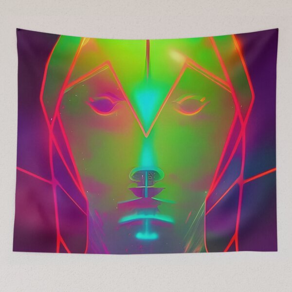 Item preview, Recall Rave Art 6: Astral Cosmic AI Illustration - Robotic Alien Face designed and sold by Recall-Design.