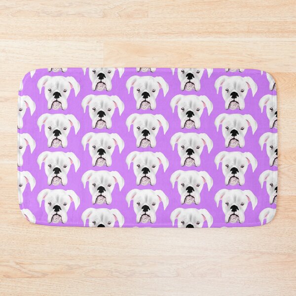 Item preview, WHITE BOXER DOG PUPPY LIGHT PURPLE designed and sold by GIVENGRACE.ART.