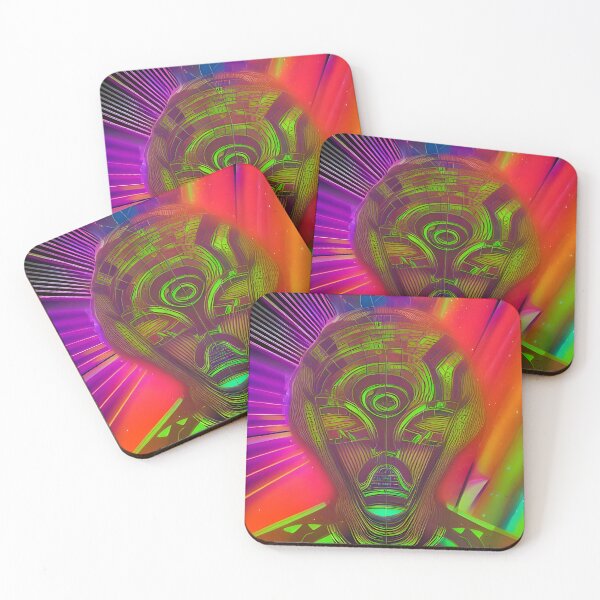 Item preview, Recall Rave Art 7: Astral Cosmic AI Illustration - Robotic Alien Face designed and sold by Recall-Design.