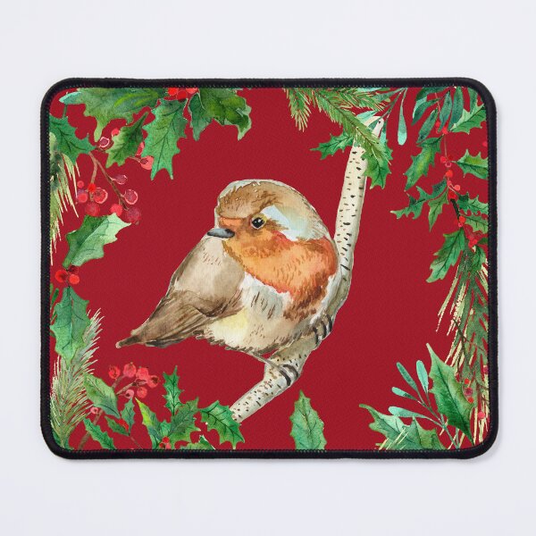Item preview, Robin with holly, red designed and sold by SandraArtStudio.